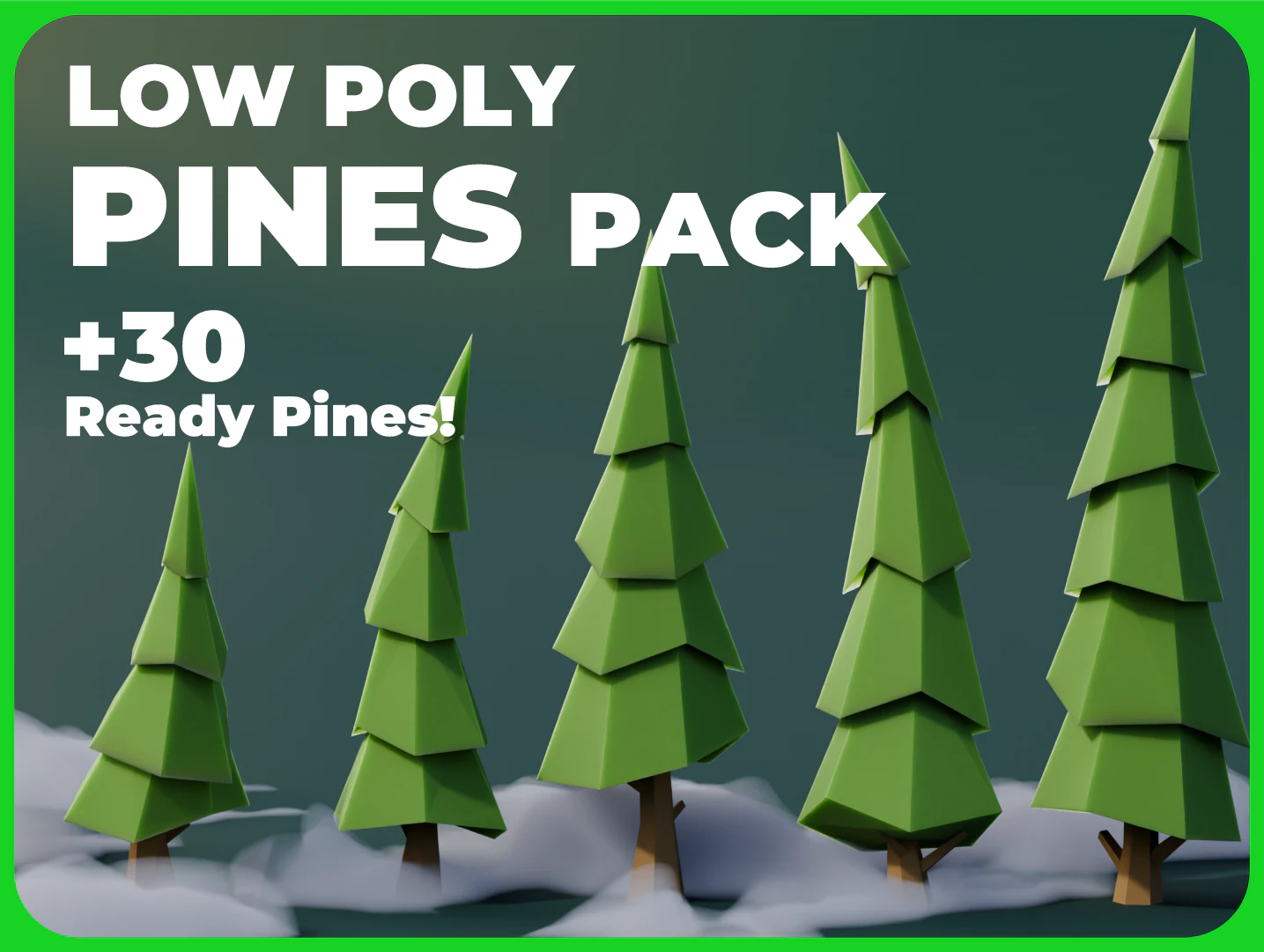 Low Poly Pines 3D Model .c4d .max .obj .3ds .fbx .stl .blend 