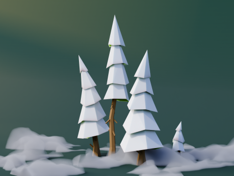 Low Poly Pines 3D मॉडल
