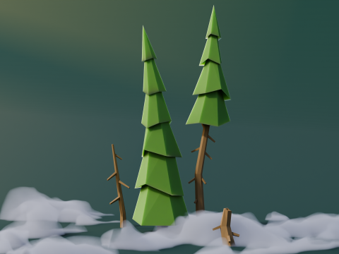 Low Poly Pines 3D मॉडल