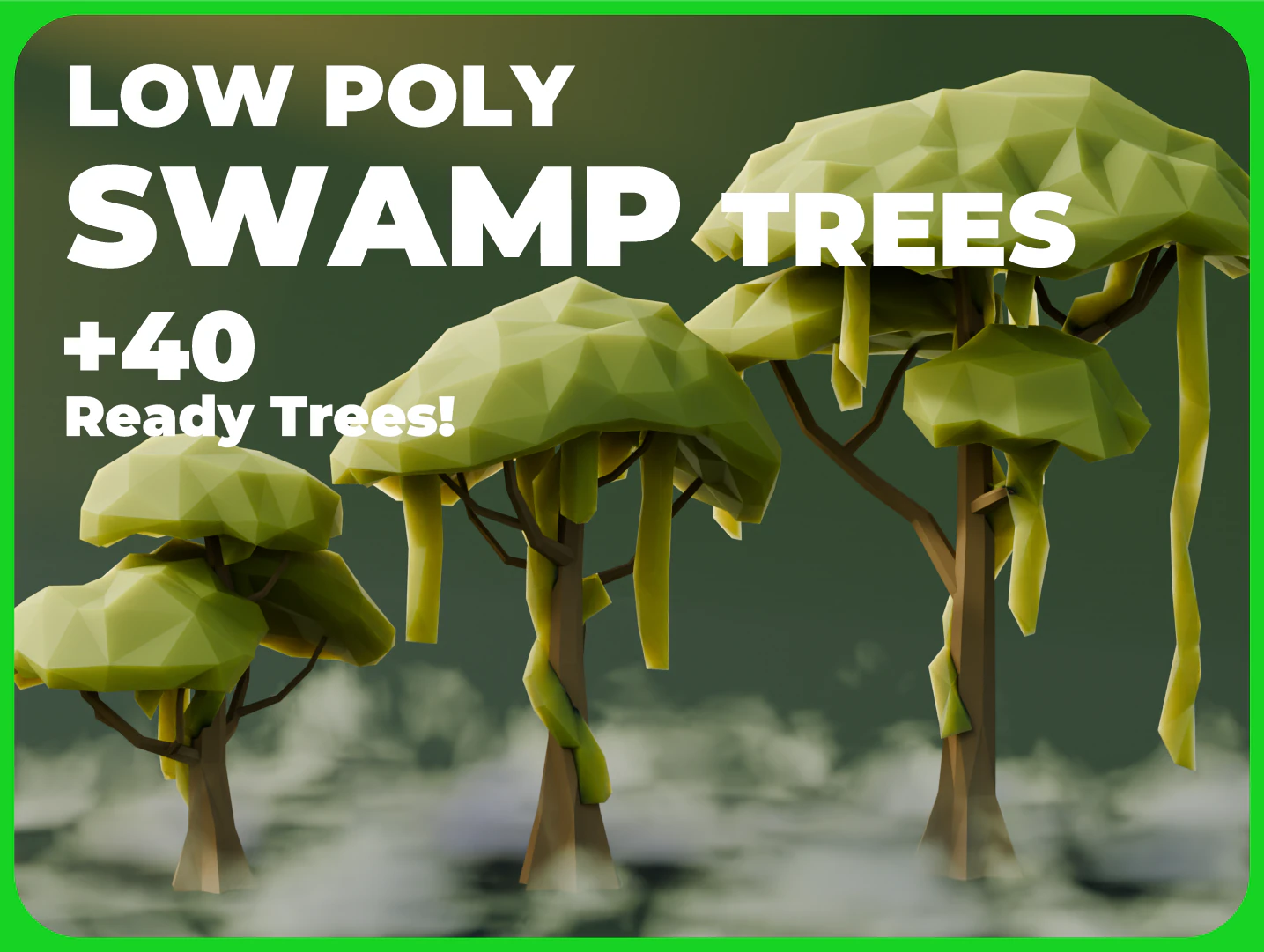 Arbres des marais Low Poly Modèle 3D .c4d .max .obj .3ds .fbx .stl .blend