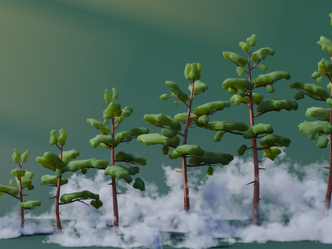 Low Poly Mountain Trees 3D 모델