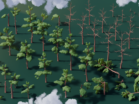 Low Poly Mountain Trees 3D 모델