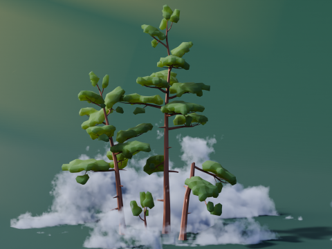 Low Poly Mountain Trees 3D 모델