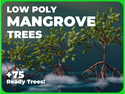 Low Poly Mangrove Trees Modelo 3D