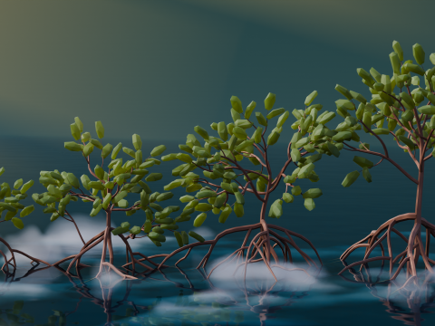 Low Poly Mangrove Trees Modelo 3D