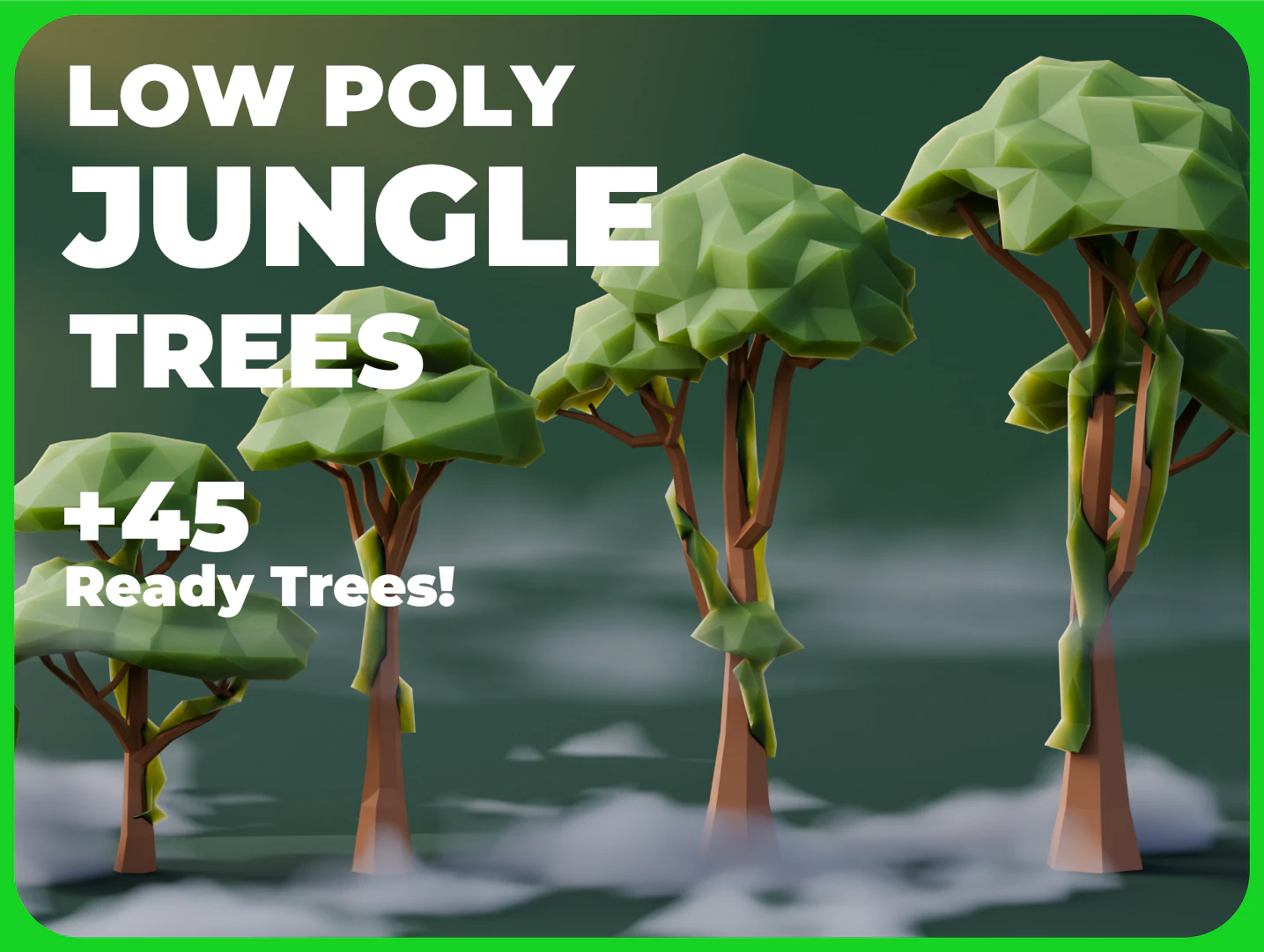 低ポリのジャングルの木 3Dモデル .c4d .max .obj .3ds .fbx .stl .blend 