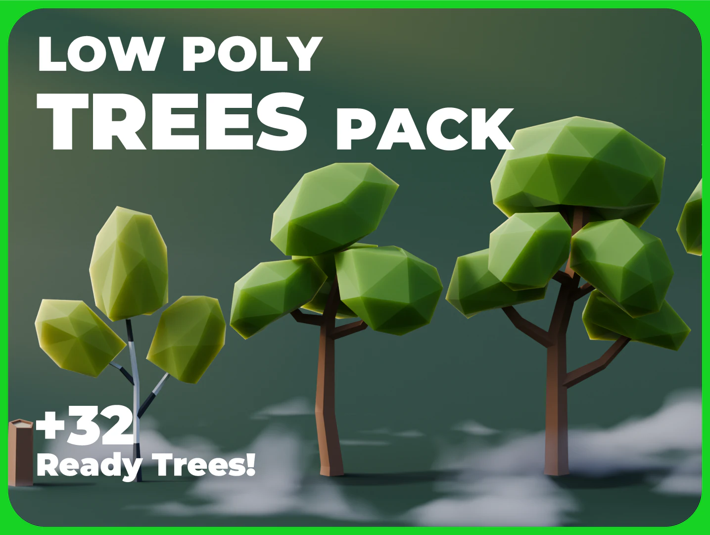 Low Poly Trees Pack 3D Model .c4d .max .obj .3ds .fbx .stl .blend 