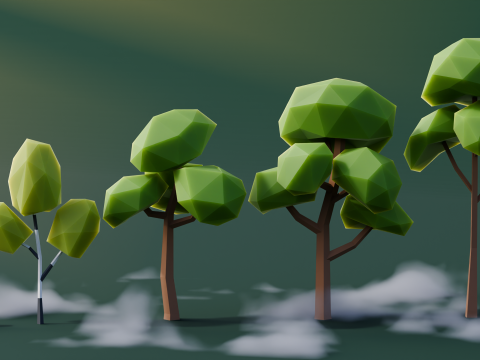 Low Poly Trees Pack Model 3D