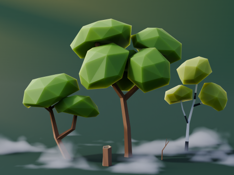 Low Poly Trees Pack Model 3D