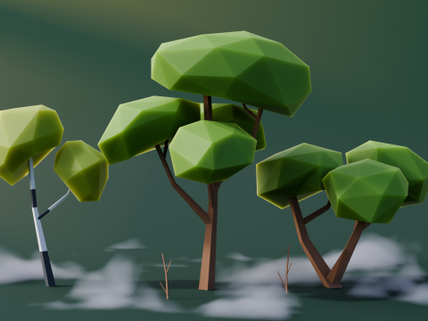 Low Poly Trees Pack Model 3D
