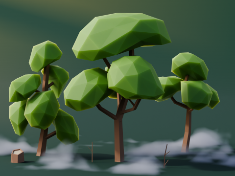 Low Poly Trees Pack Model 3D