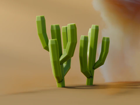Low Poly Cacti Vol 1 3D Model