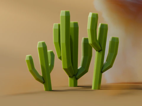 Low Poly Cacti Vol 1 3D Model