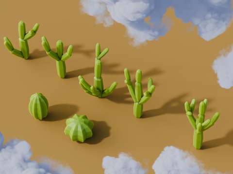 Low Poly Cacti Vol 2 3D 模型