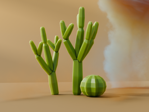 Low Poly Cacti Vol 2 3D 模型