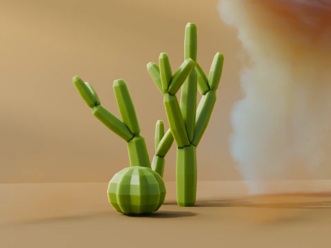 Low Poly Cacti Vol 2 3D Model