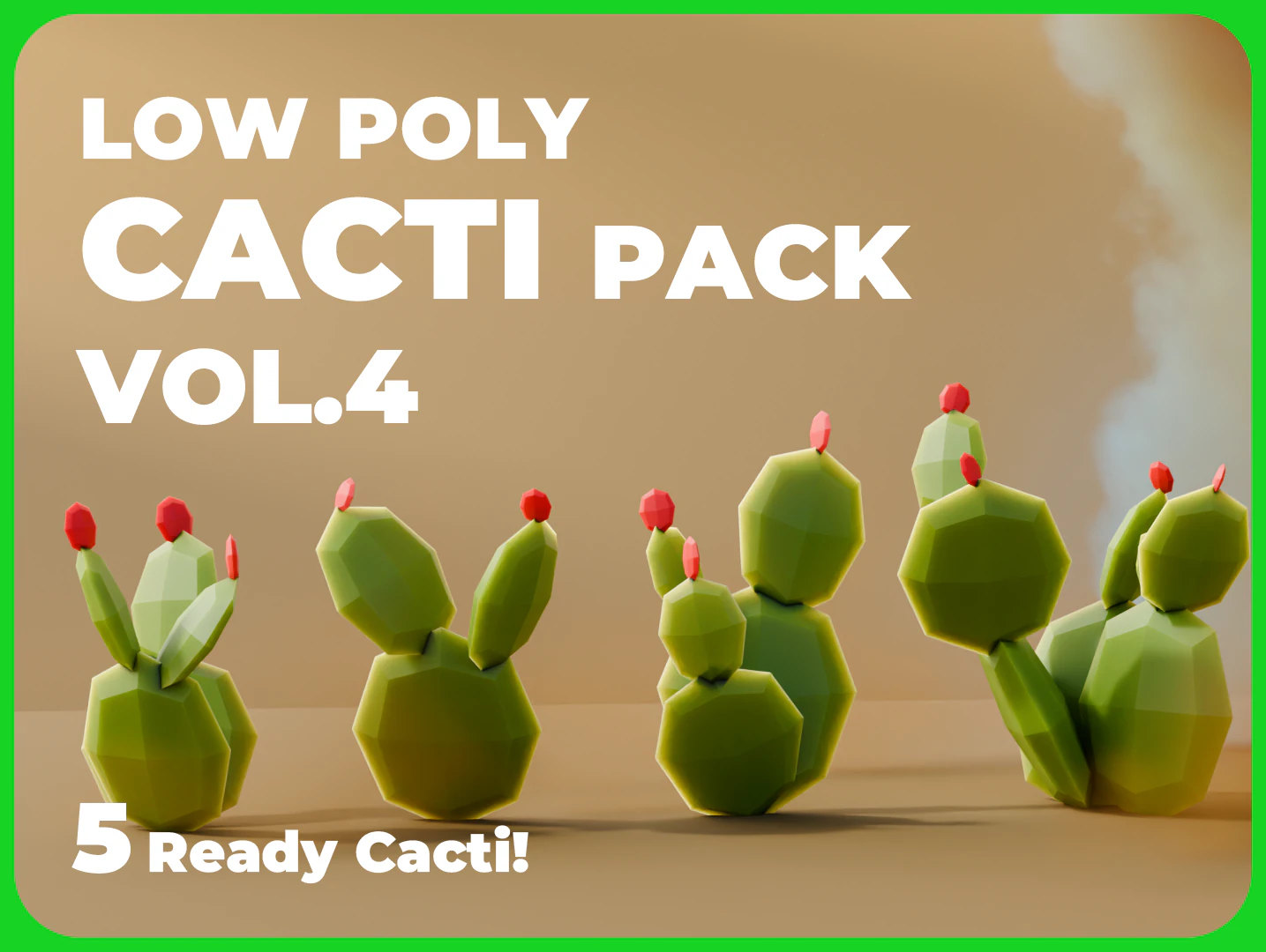 Low Poly Cacti Vol 4 3D Model .c4d .max .obj .3ds .fbx .stl .blend