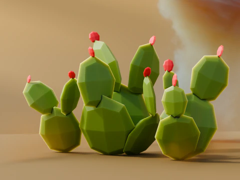 Low Poly Cacti Vol 4 3D Model