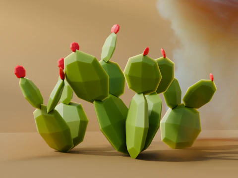 Low Poly Cacti Vol 4 3D Model