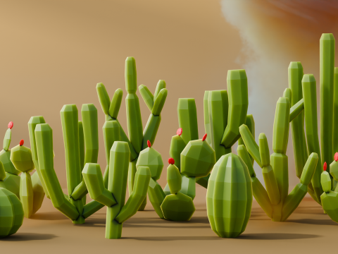 Low Poly Cacti Repack 3D 模型