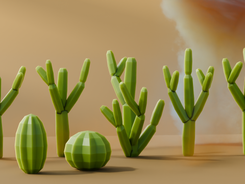 Low Poly Cacti Repack 3D 模型