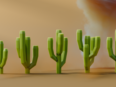 Low Poly Cacti Repack 3D 模型