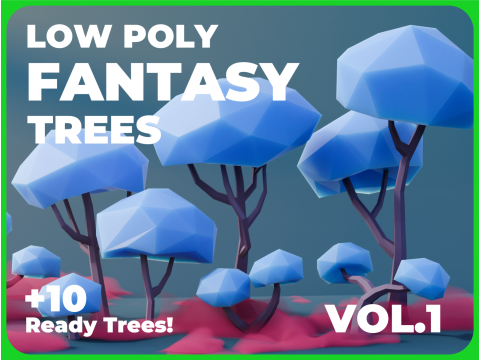 Low Poly Fantasy Trees Vol 1 3D 模型