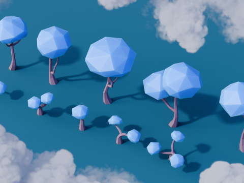 Low Poly Fantasy Trees Vol 1 3D Model