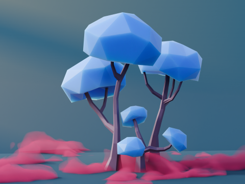 Low Poly Fantasy Trees Vol 1 3D Model