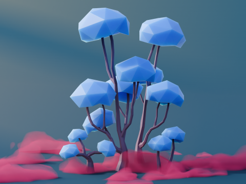 Low Poly Fantasy Trees Vol 2 3D Modell