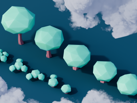 Low Poly Fantasy Trees Vol 3 3D 모델