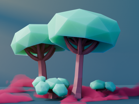 Low Poly Fantasy Trees Vol 3 3D 모델