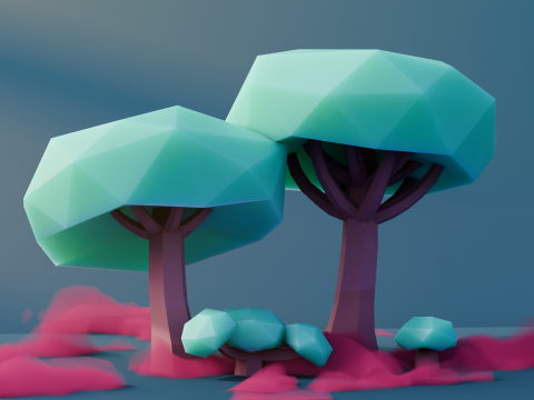 Low Poly Fantasy Trees Vol 3 3D 모델