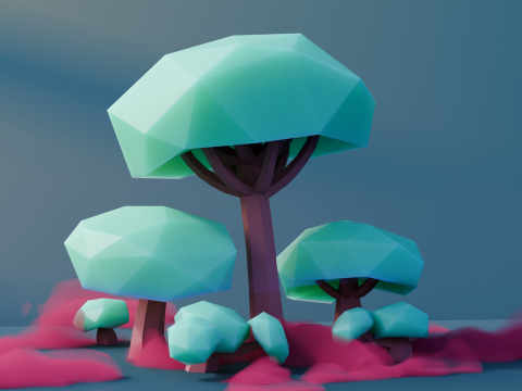 Low Poly Fantasy Trees Vol 3 3D 모델