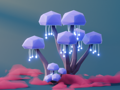 Low Poly Fantasy Trees Vol 5 Modelo 3D