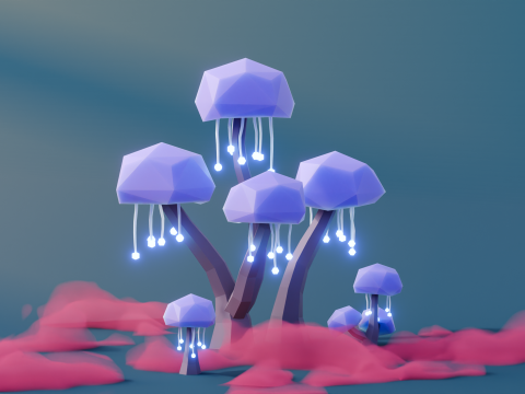 Low Poly Fantasy Trees Vol 5 Modelo 3D