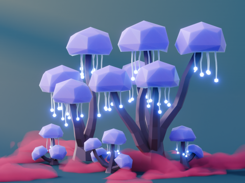 Low Poly Fantasy Trees Vol 5 Modelo 3D