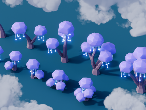 Low Poly Fantasy Trees Vol 5 Modelo 3D