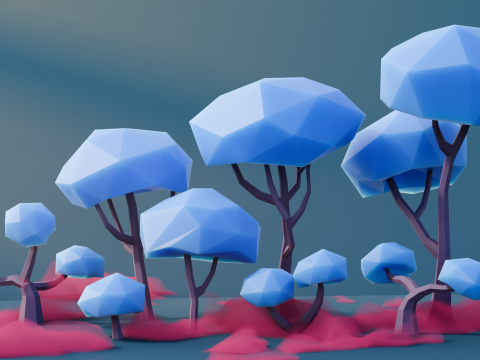 Low Poly Fantasy Trees Repack Modello 3D