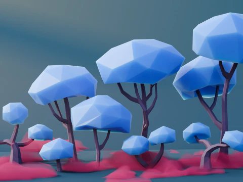 Low Poly Fantasy Trees Repack 3D Model