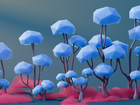 Low Poly Fantasy Trees Repack Modello 3D