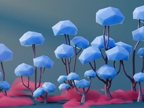 Low Poly Fantasy Trees Repack 3D Model