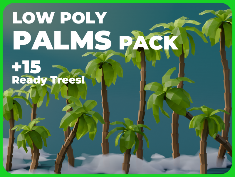Low Poly Palms 3D 模型 .c4d .max .obj .3ds .fbx .stl .blend 