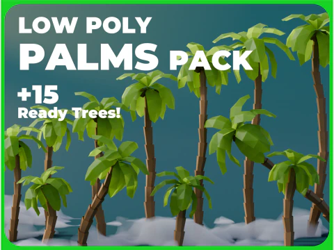 Palmi a basso poli Modello 3D