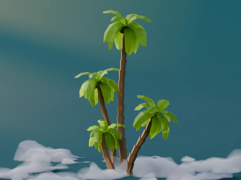 Low Poly Palms 3D Model