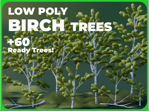 Low Poly Birch Trees 3D 模型