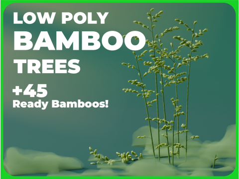 Low Poly Bamboo Trees Model 3D