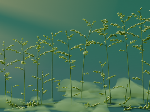 Low Poly Bamboo Trees Model 3D