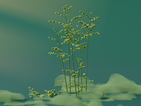 Low Poly Bamboo Trees Model 3D