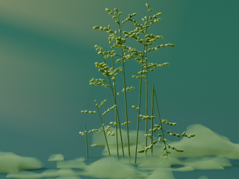 Low Poly Bamboo Trees Model 3D